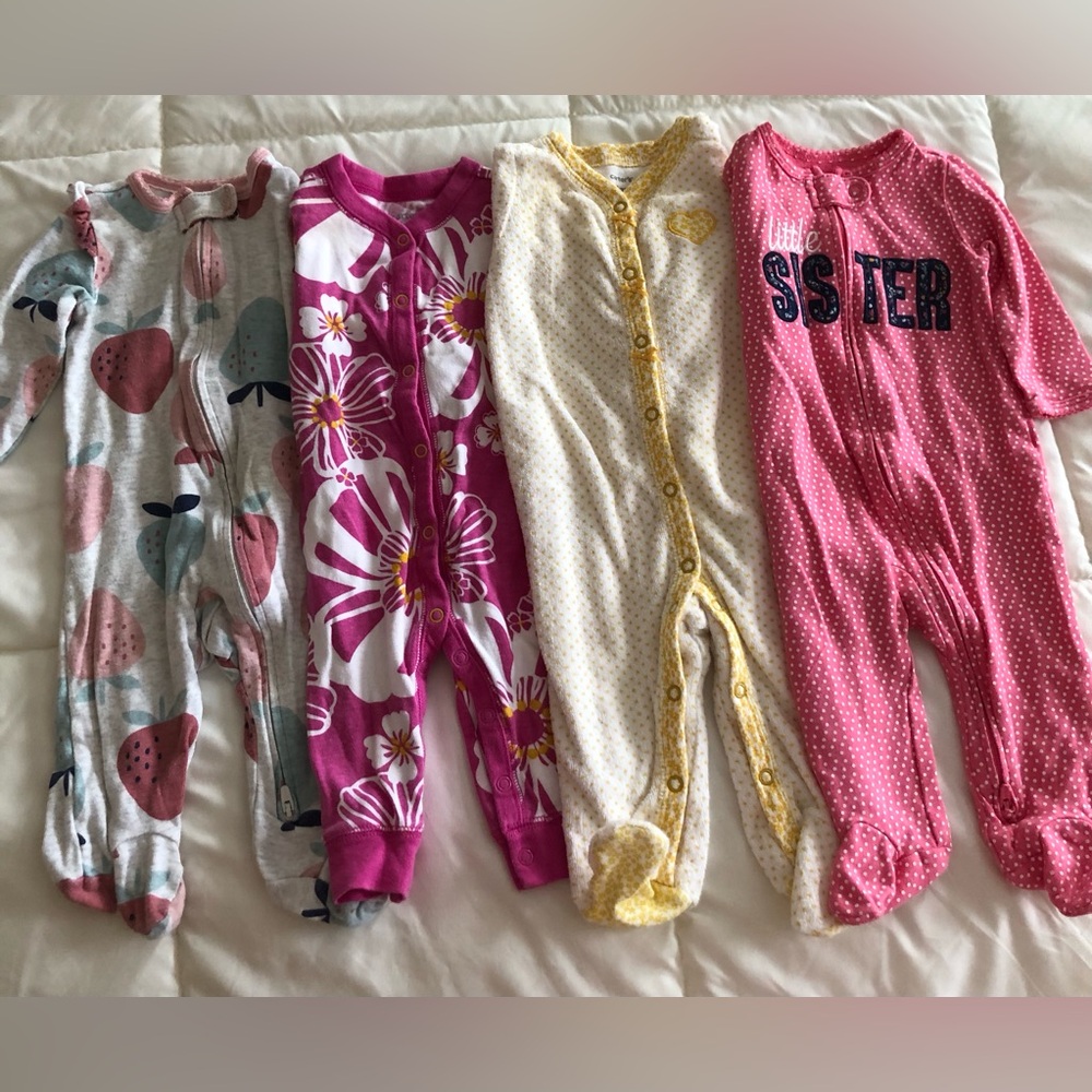 Carter's Pink, Yellow, and White Footies Set